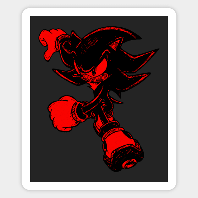 Shadow - Red and Black Sticker by A10theHero